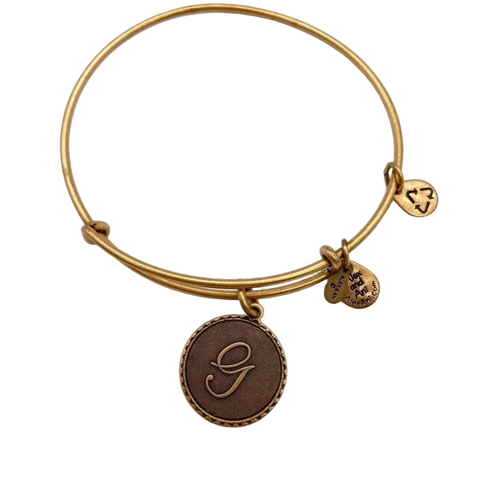 Alex and Ani “G” initial adjustable charm bracelet